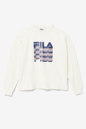 FILA Wendell Long Sleeve Tee Shirts Navy / Red,Mens Clothing | CA.FTJMHR837